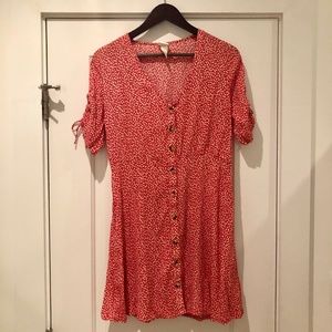 H&M Red Print Crêped Dress